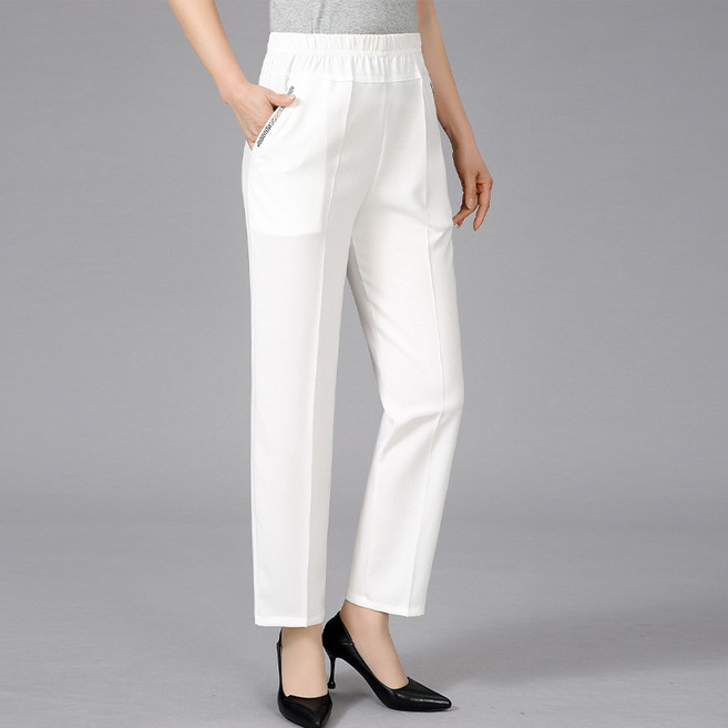 쁘띠꼬모 여성 밴딩 슬랙스 일자핏 바지 오피스룩 편안한 GX1031408