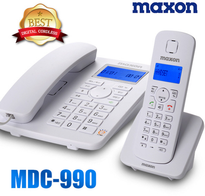 KC인증 맥슨/디지털 1.7GHz 유무선전화기/발신자표시/스피커폰/내선통화/LCD백라이트, MDC-990