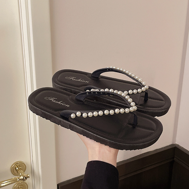 투니스 여성 진주 플랫 쪼리 슬리퍼