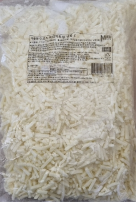 미노 이코노미피자토핑 냉동2 냉동 모짜렐라 슈레드 치즈 50% 2.5kg, 1개