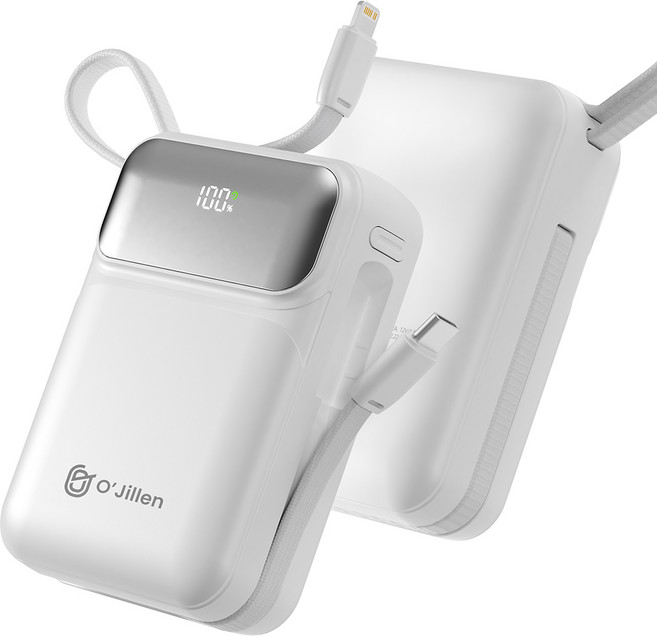 오지렌 올인원 22.5W 고속충전 대용량 보조배터리 20000mAh, 화이트, OJMH811