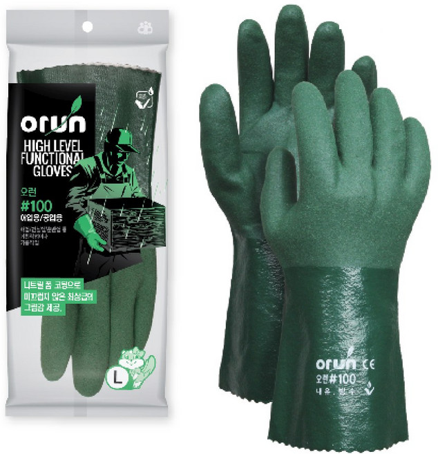 [오런장갑] 오런 #100 어업용 공업용 NBR코팅장갑, 대(L), 1개