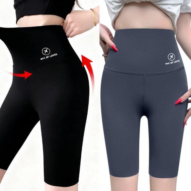 2장 세트 여성용 하이웨스트 시그니처 힙업 5부 레깅스