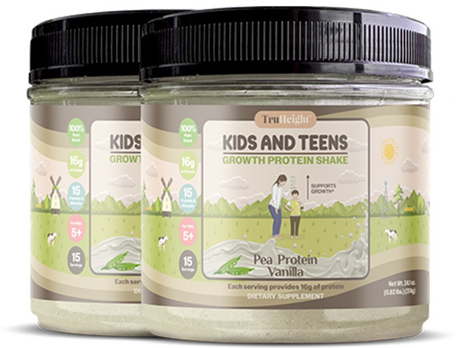 [본사] 트루하이트 그로스 식물성 프로틴 어린이 청소년 단백질 쉐이크 바닐라, 2개, 374g