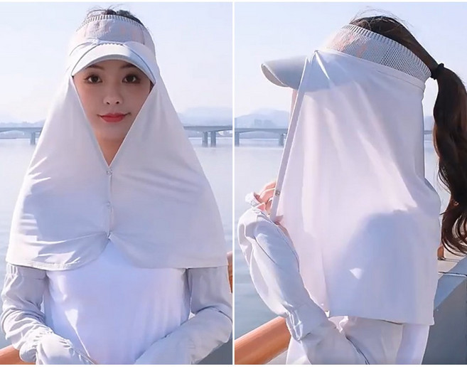 YIPINU 모자 썬가드 햇빛가리개 자외선차단 캡, 그레이, 2개