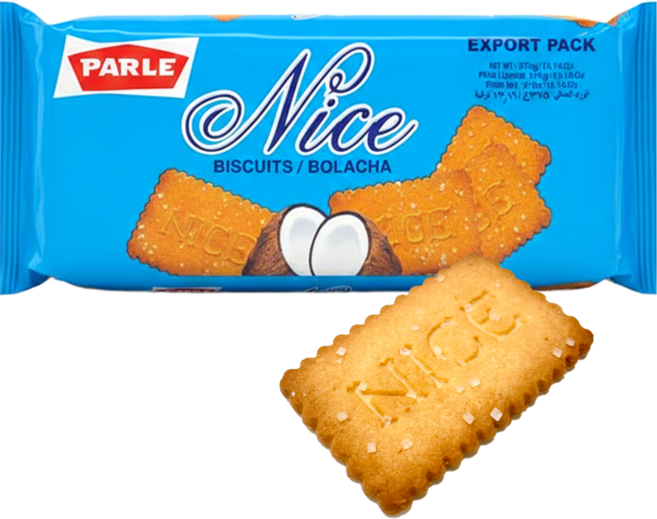 PARLE Nice Coconut Biscuits 코코넛 비스킷, 5개, 375g