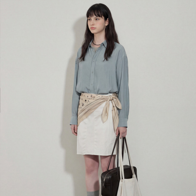 [빅사이즈#하객룩#텐셀소재]여성시스루 루즈핏 셔츠 오버핏 하객룩 출근룩 빅사이즈 오피스룩 데일리셔츠