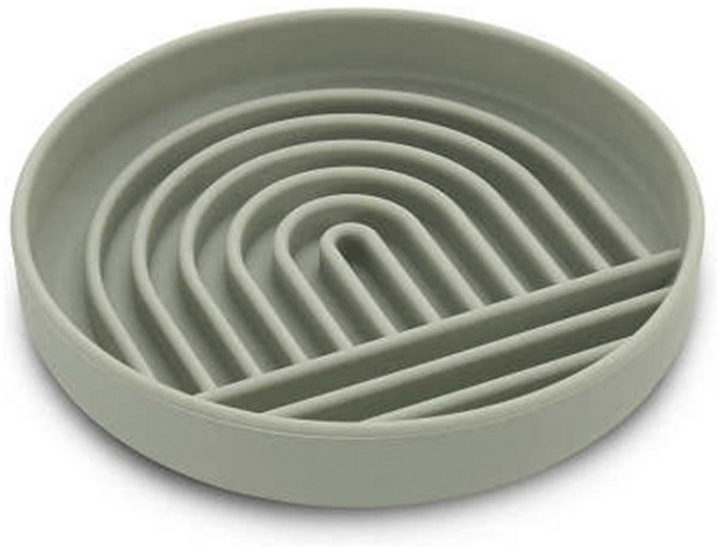 실리콘 슬로우 식기 강아지 고양이 분리불안 급체방지 식기, 초록, 1개