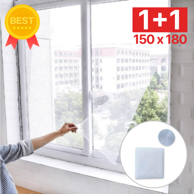 오피뉴 1+1 붙이는방충망 간편한 찍찍이방충망, 1세트