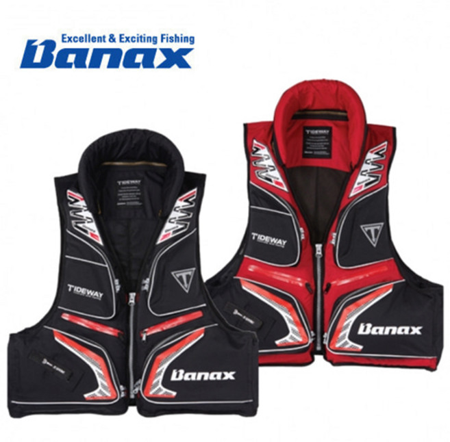 바낙스 LV2174 구명조끼 (낚시조끼), 레드, 1개