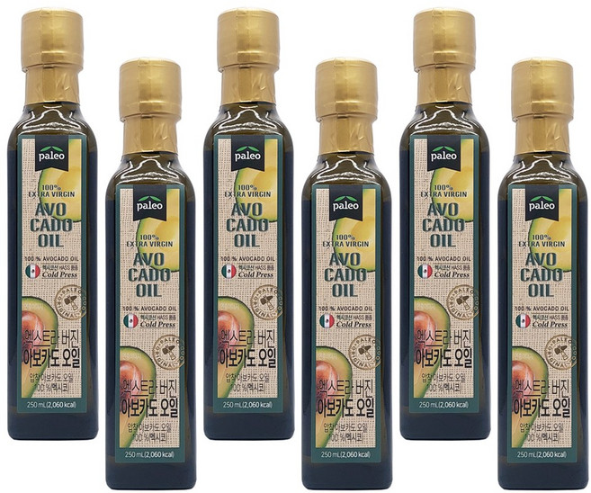 팔레오 아보카도오일 엑스트라버진, 6개, 250ml