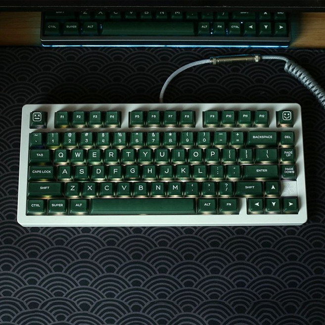 대리석키캡 도자기키캡 PBT 대리석 키보드 142, 1개, 에메랄드 그린 키캡-SA 142키