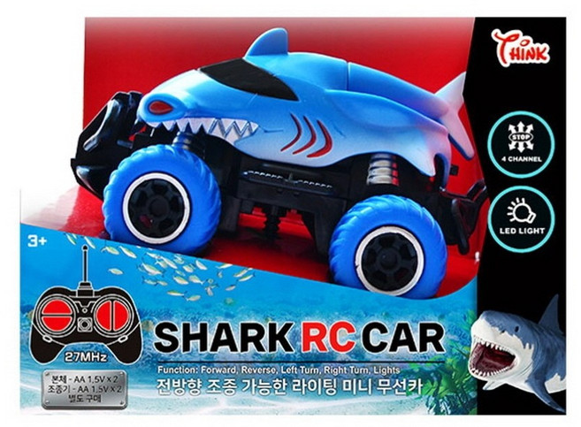 씽크 샤크 무선카 RC카 빠른RC카 어린이RC카 무선조종자동차 입문용, 1개