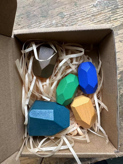 疊石疊疊樂兒童早教益智玩具平衡diy木質大顆粒積木拼搭禮物, 1個, 5粒櫸木彩色:如圖