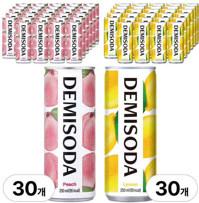 데미소다 피치+레몬, 60개, 250ml