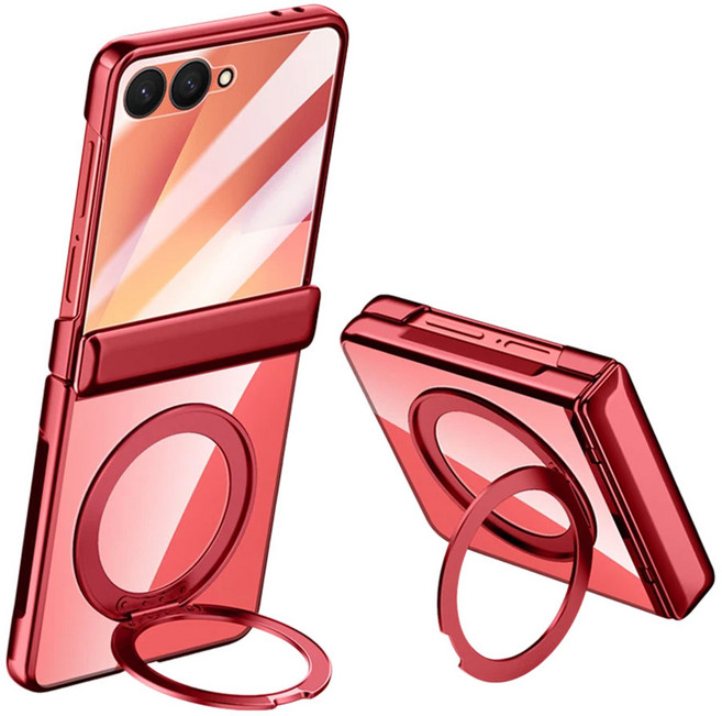 ELVO 갤럭시 Z FLIP7 힌지보호 맥세이프 거치대 투명 케이스