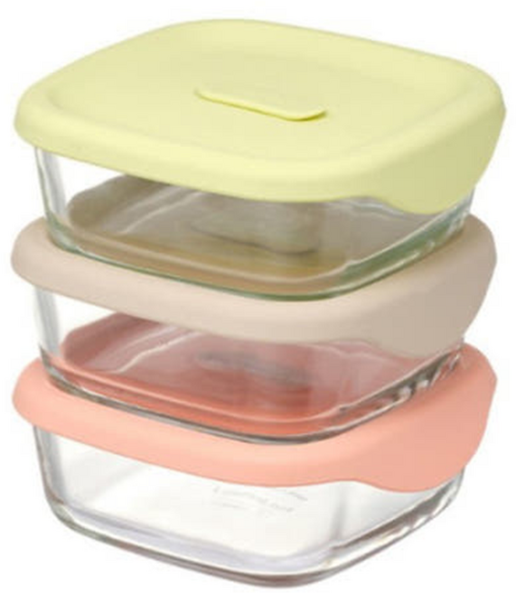 락앤락 바로한끼 밥용기 세트 유리 반찬통 전자레인지 냉동밥 보관용기 320ml+3p, 1세트