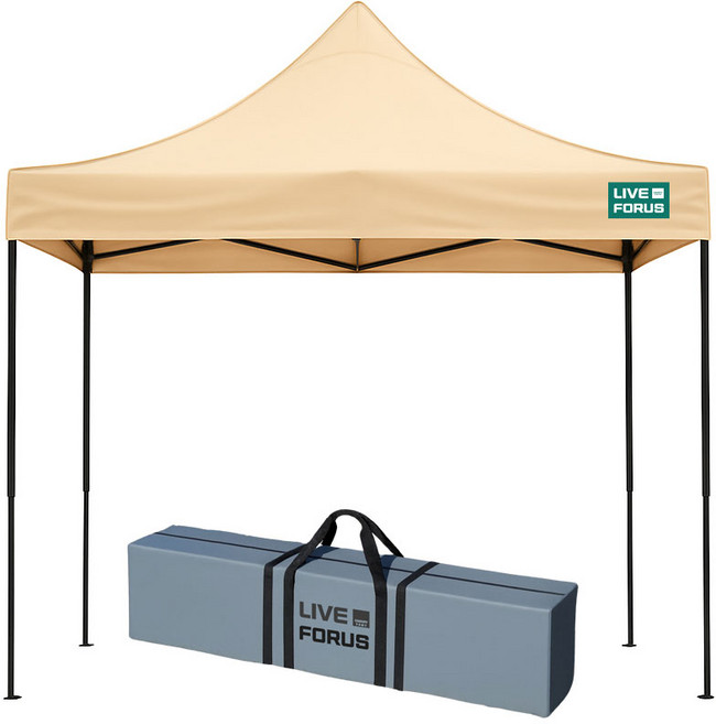 리브포어스 접이식 캐노피 천막 지붕+프레임+수납가방 야외 그늘막, 베이지