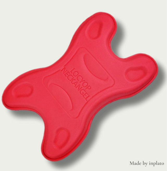 인플라토 넥가드 스트레칭 목견인기 가정용, 레드, 1개