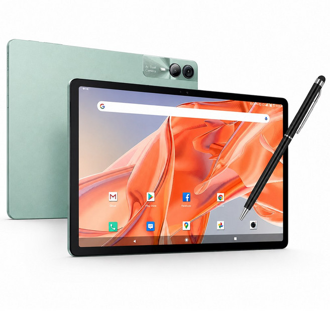11인치 LTE 태블릿PC 안드로이드14 12GB 메모리 128GB 12000mAh 대용량 배터리 인강 영상시청용 키보드 터치펜 포함, Wi-Fi+Cellular, 포레스트 그린