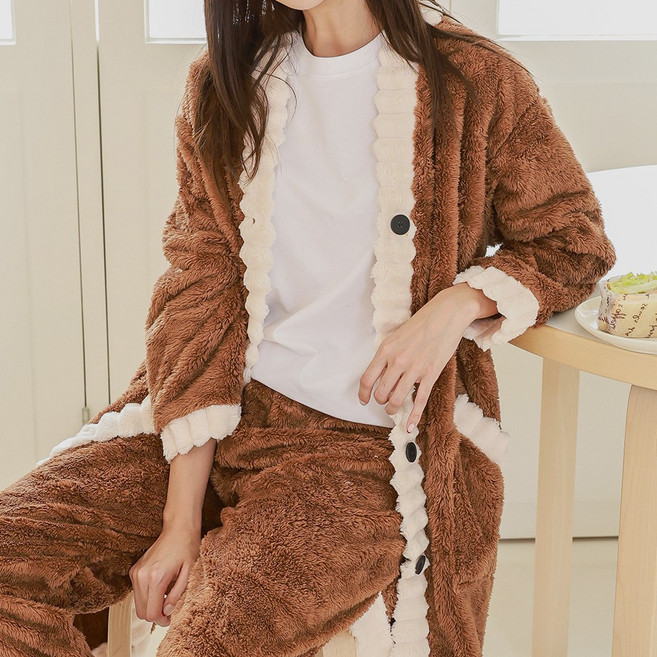 여성 포근한 수면가운 바지세트