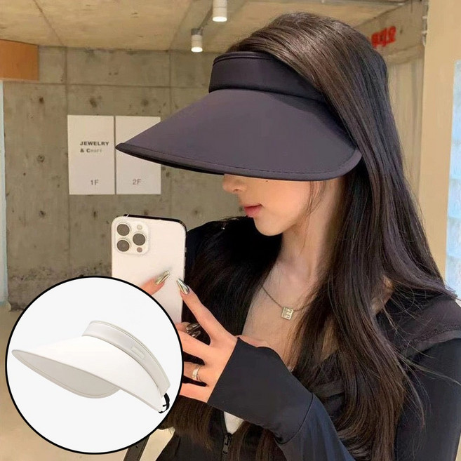 미즈코스 1+1 와이드 돌돌이 썬캡 챙넓은 모자 햇빛 가리개 여름 자외선 차단