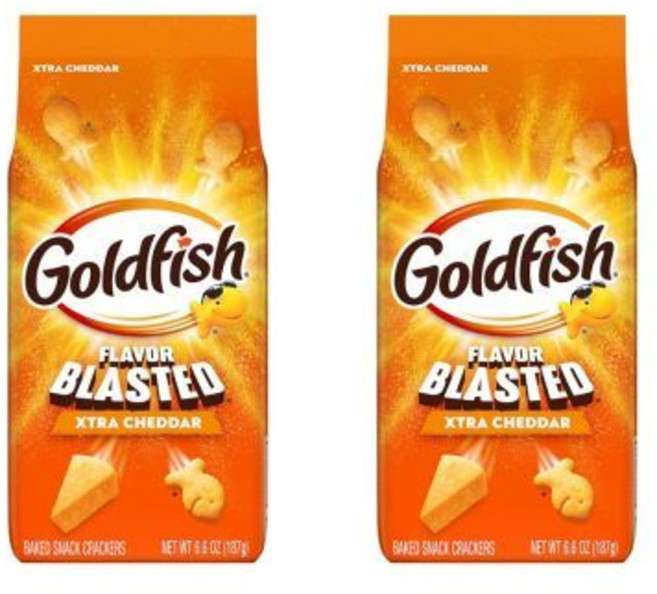 골드피쉬 맛 폭발 엑스트라 체다 크래커 스낵 6.6온스 가방 (2개 묶음) 129975