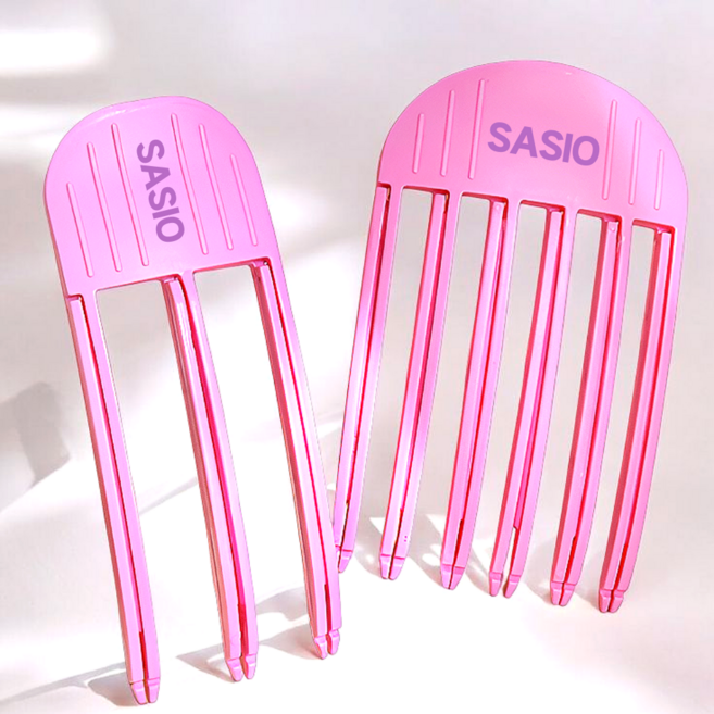 사시오 앞머리 뿌리 볼륨 집게 3핀 6핀 세트, 1개, 핑크