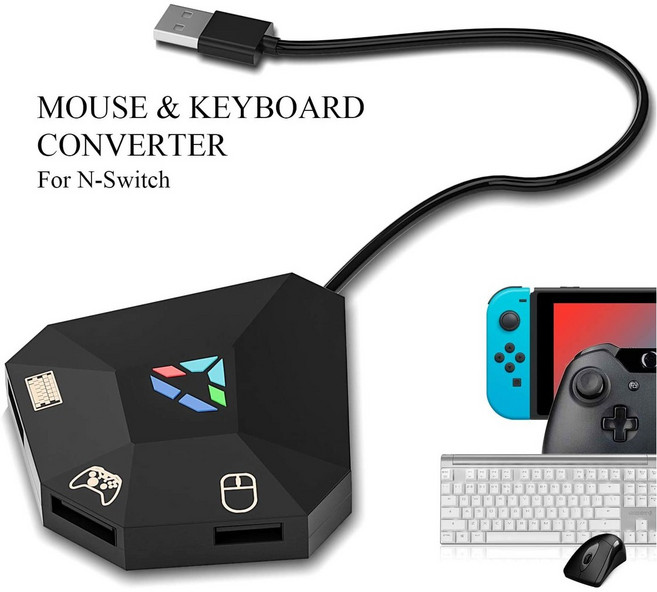 닌텐도 스위치 용 키보드 및 마우스 어댑터 NS 유선 Usb 연결 PS4 XOne PS3 X360 액세서리, 1개, 1개
