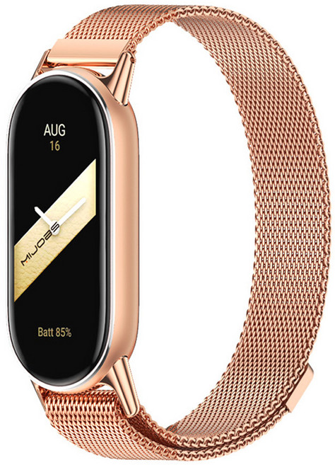 샤오미 스마트밴드10 / 9 / 8 밀레니즈 스트랩 미밴드 10 9 8 호환 시계줄, 자석고정형, 로즈골드, 1개