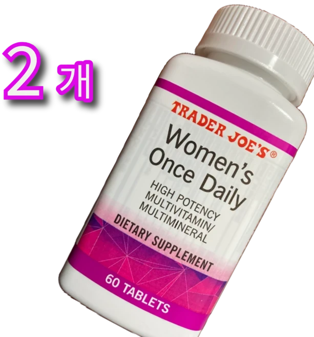 트레이더조 우먼 원스 데일리 하이 포텐시 멀티비타민 미네랄, 2개, 60정 - 쿠팡