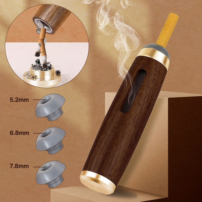 차량용 담배재떨이 파이프 홀더 스틱 휴대용 냄새차단 담뱃재 재 날림방지 재떨이, 1개, 골드