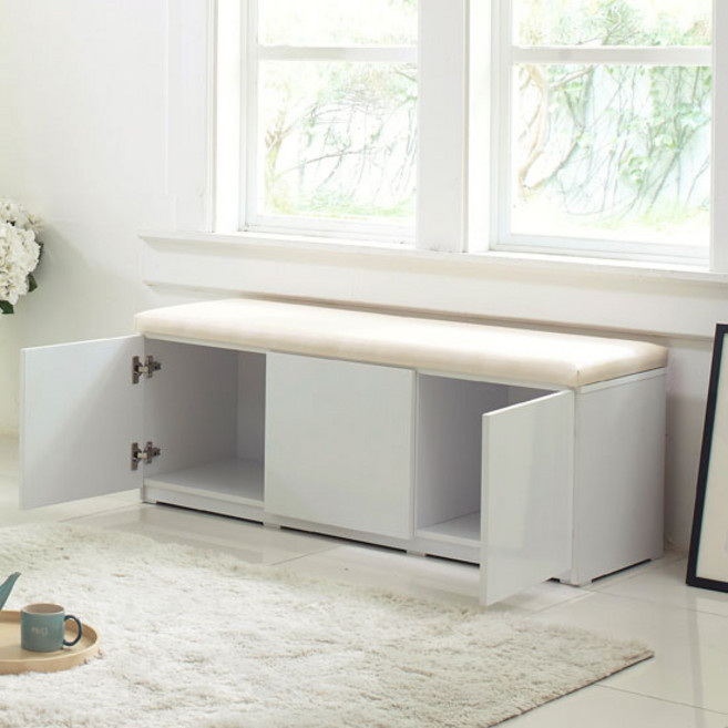 가비2 컬러 1200 도어수납벤치의자 수납장 AX4325R, 아이보리