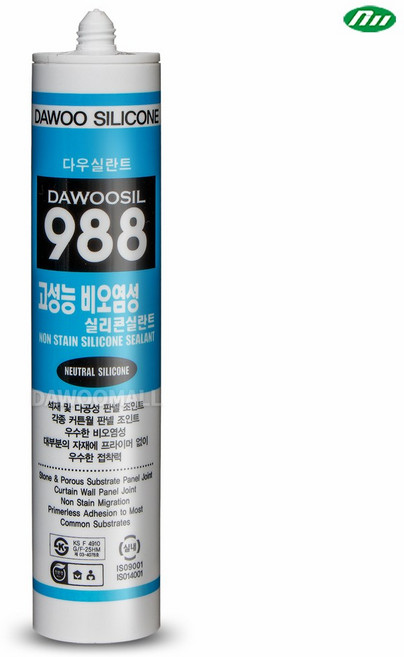 *다우몰* 외장용 비오염성 실리콘 다우실 988 외부 판넬 철재 고성능, 1개, 회색 270ml