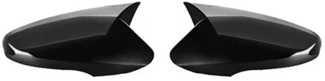 현대 호환 Veloster 12-17 탄소 섬유 그레인 사이드 미러 커버 OX Horn Trim 용 2Pcs, 02 Bright black