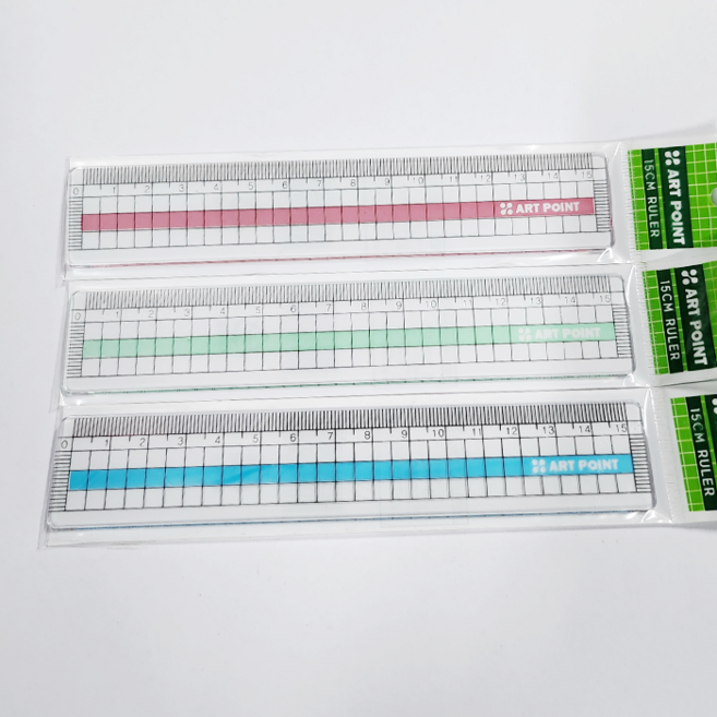 15cm방안자 교재용자 랜덤배송 투명방안자, 3개, 랜덤