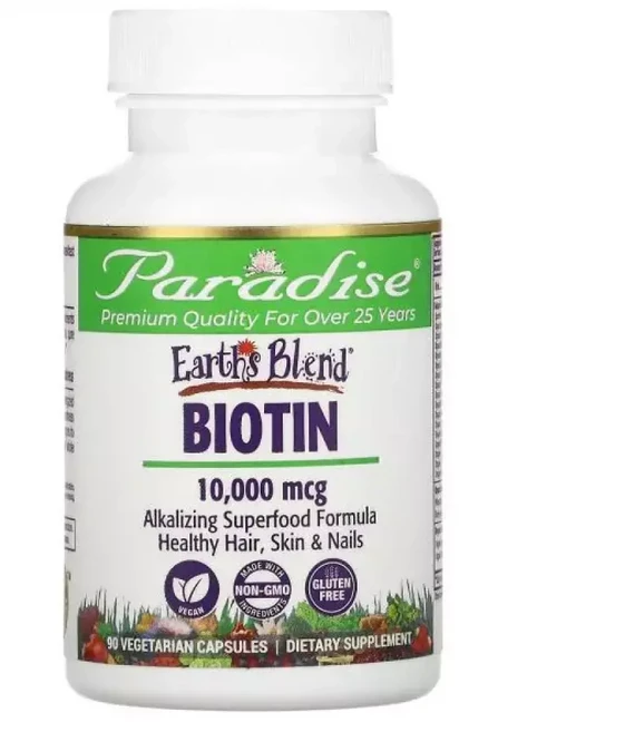 파라다이스 허브 Earth's Blend 비오틴 10000mcg 90정 비건 Biotin, 1개, 파라다이스허브 - 쿠팡