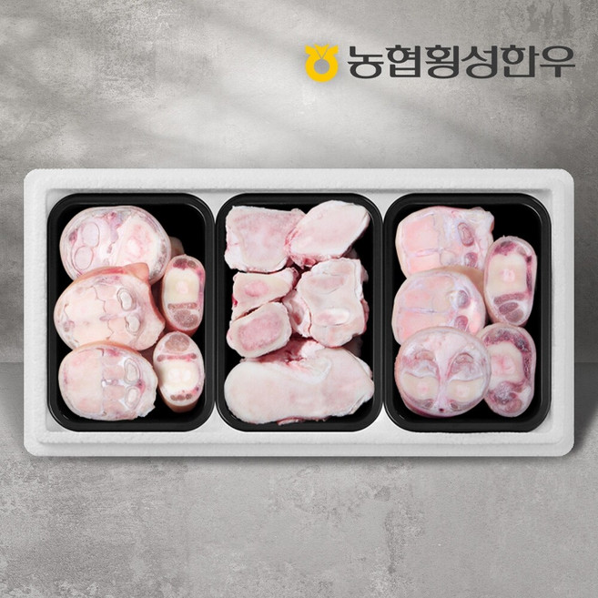 [농협횡성한우] 효도보신세트 6호 2.1kg (사골1팩+우족2팩) /팩당700g, 1개