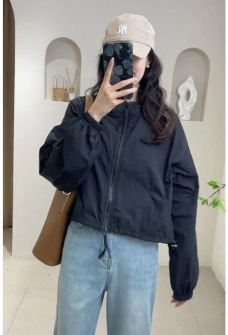 連帽防曬外套, 黑色