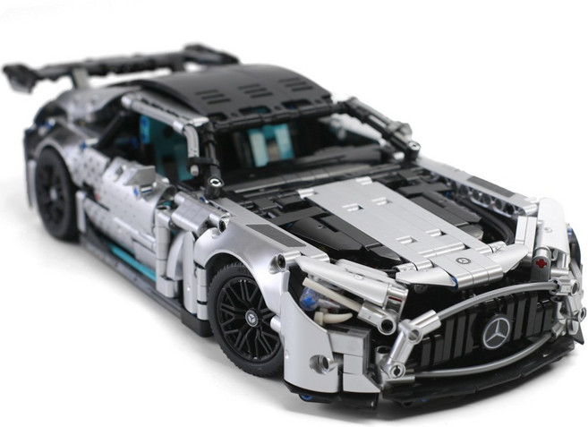 메르세데스 벤츠 AMG GT 블럭세트 성인용장난감 중국테크닉 슈퍼카 라푸유블록 실버광택 크리스마스선물 [재고있음/빠른출고][라푸유서비스], 오리지널+리모컨LED라이트, 1개