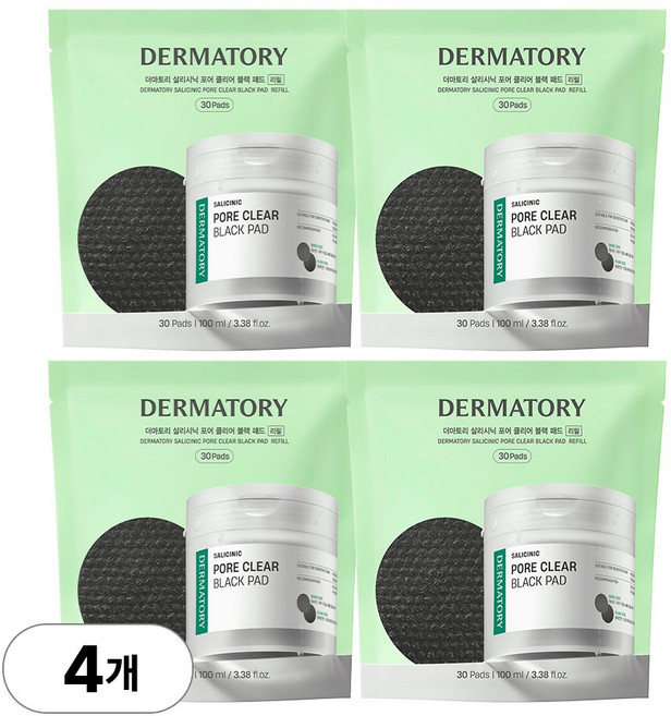 더마토리 살리시닉 포어 클리어 블랙 패드 리필, 4개, 30개입