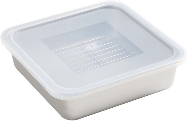 알텐바흐 스텐밧드 단품 정사각 사각 용기 야채 고기 생선 과일 보관 소분 용기, 1개