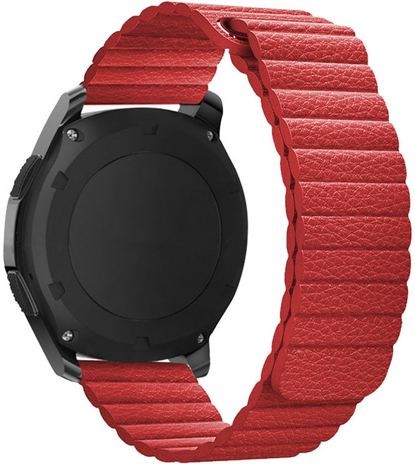 루아러블 갤럭시워치 호환 스포츠 가죽 마그네틱 스트랩, 레드