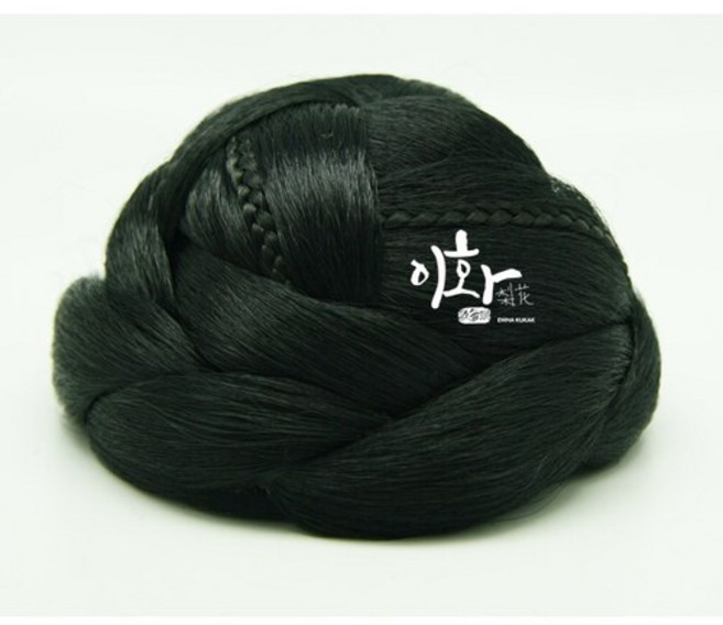 댕기버블 한복 올림 머리 가발 새엄마 머리 가체 승무원 뽕머리 이화