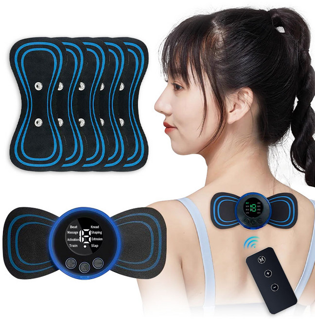 smabat 리모컨식 EMS 저주파 마사지기 클럭 마사지기 8가지 마사지모드 15단계 강도 기본패드 5P