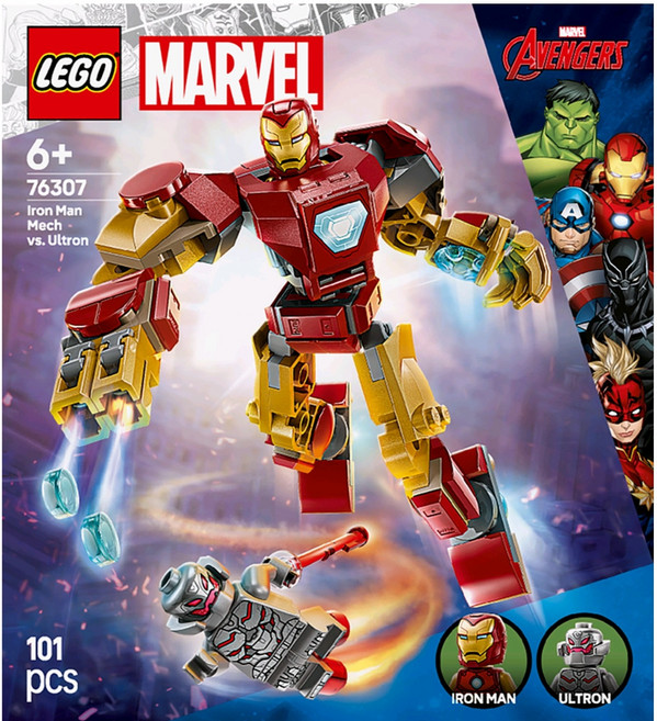 레고 마블 76307 아이언맨 로봇 대 울트론, 혼합색상, 1개