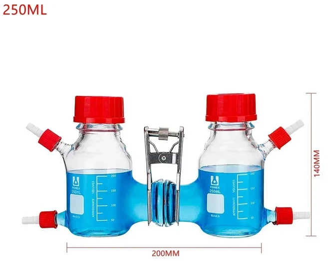 보관함 케이스 1PCS 100ML/250ML/500ML MFC 미생물 반응기 연료 전지 화학 셀 상자 누출 유리 전해질 혐기, 03 250ML