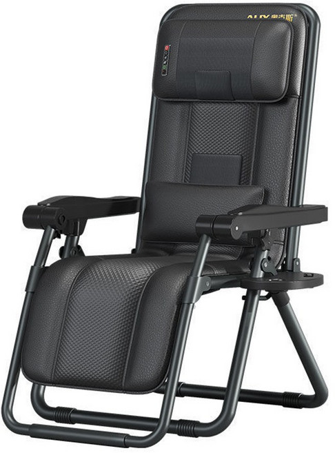 SHUWOO舒窩 電動折疊躺椅按摩椅 無線後背揉捏按摩椅 老人沙發按摩椅 黑色, 黑色電動款