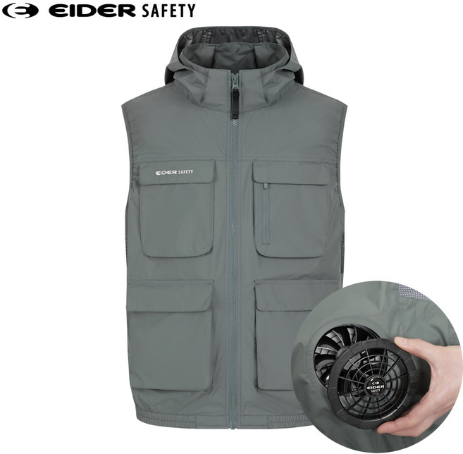 고릴라몰) 아이더 세이프티 에어로쿨링 베스트 1 선풍기 장착 냉각 여름조끼 (JD) G3/청록