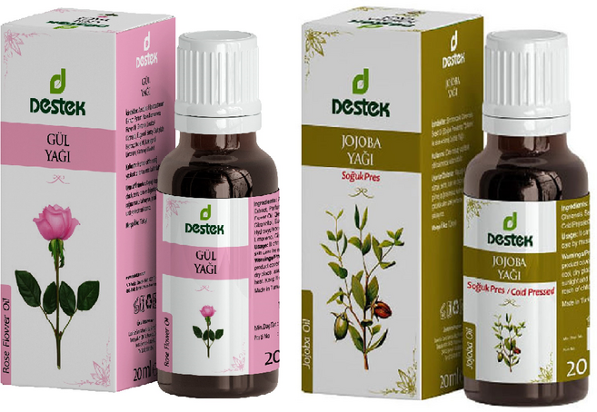 데스텍 터키 장미오일 Destek 로즈 오일 20ml + 터키 Destek 호호바 천연 아로마 100% 에센셜오일 원액 20ml